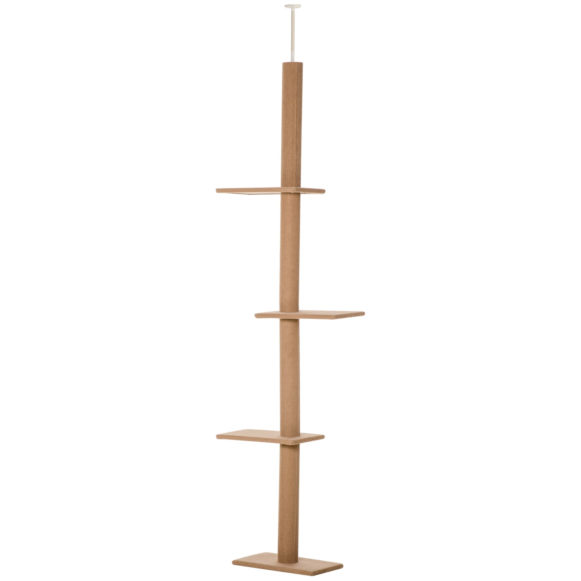 KFX-8556733 Tall Cat Tree Activity Center with Scratching Posts and Adjustable Height, Brown