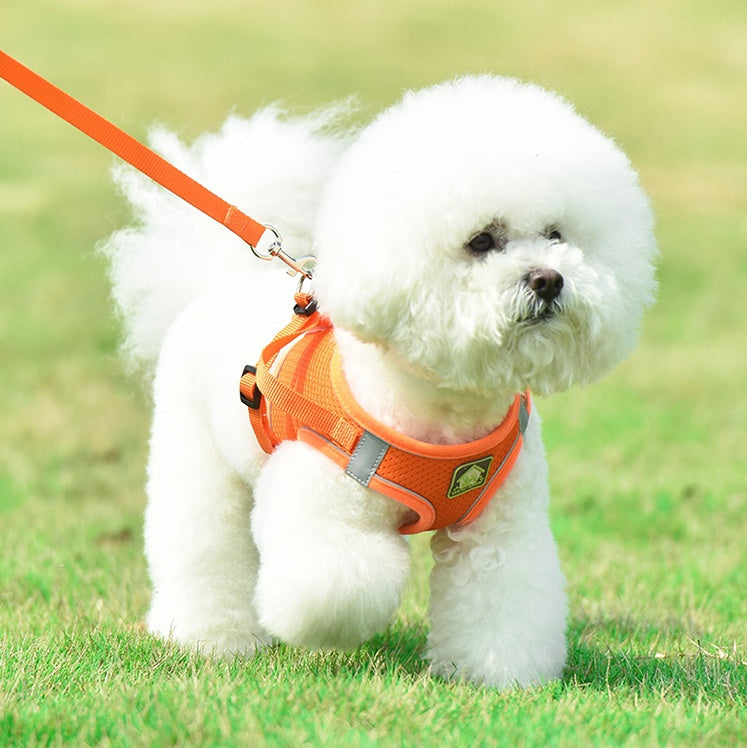 KFX-8557245 Adjustable Dog Vest Traction Rope for Puppies & Cats - Sizes XS to XL