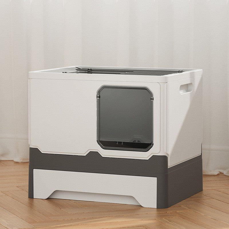 KFX-8557501 Folding Cat Litter Box with Deodorant and Splash-proof Design - Available in Multiple Colors