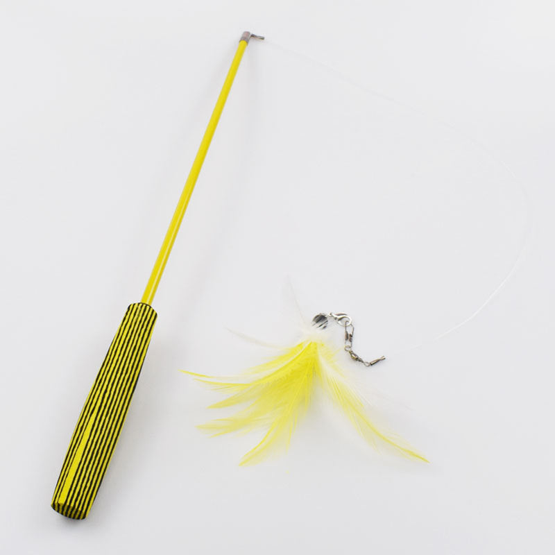KFX-8558269 Telescopic Cat Fishing Rod with Feather - Extendable 38-98cm, Multiple Colors Available