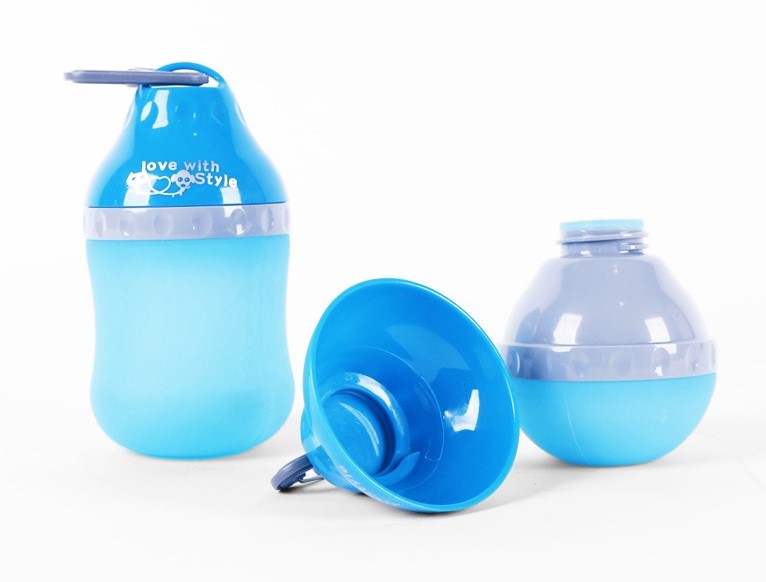 KFX-8559293 Collapsible Silicone Pet Bottle with Travel Bowl - Holds Water and Food