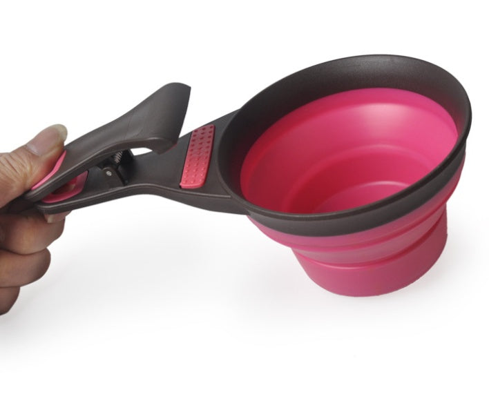 KFX-8559421 Multi-Function Dog Food Spoon - Scoop, Serve, and Seal in Green and Black