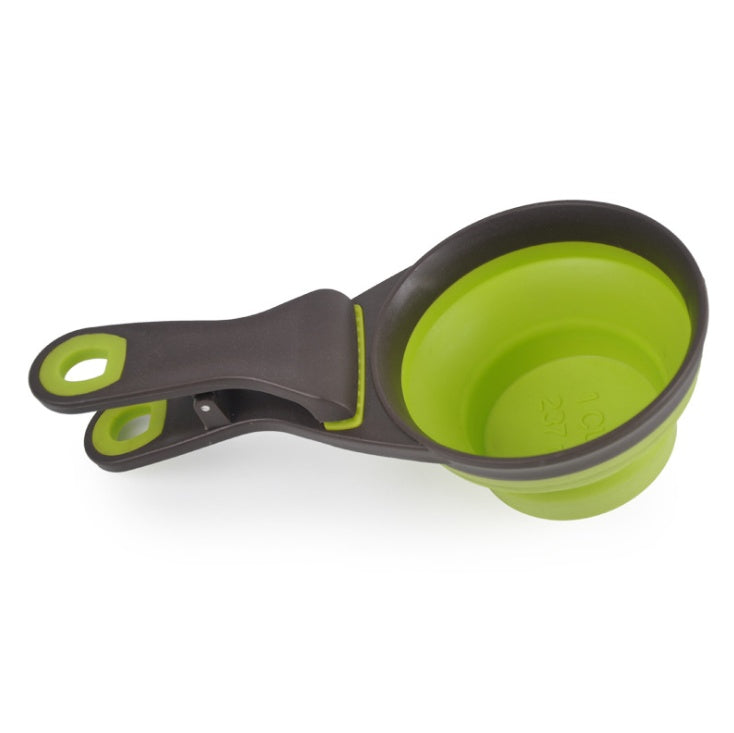 KFX-8559421 Multi-Function Dog Food Spoon - Scoop, Serve, and Seal in Green and Black