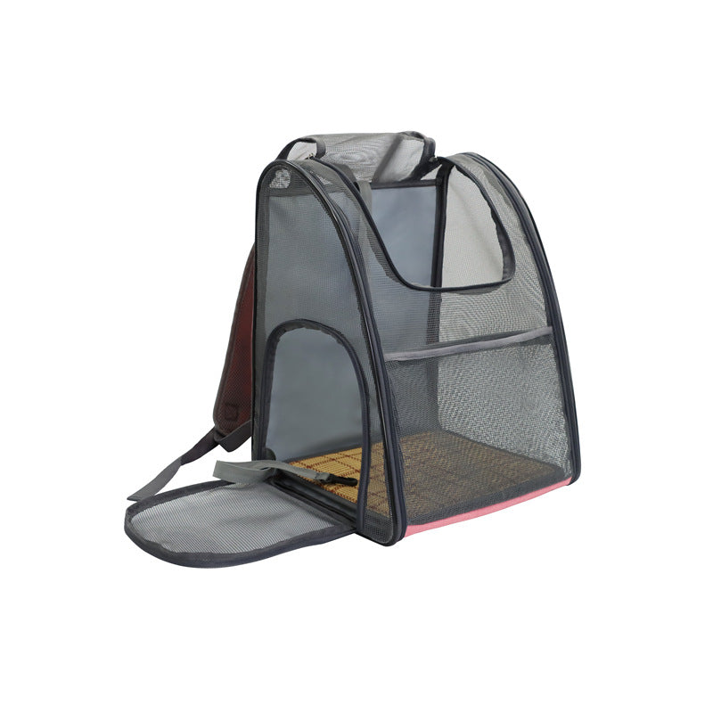 KFX-8560701 Portable Foldable Mesh Pet Carrier Bag for Travel - Oxford Cloth, Medium Hardness, Available in Pink and Blue