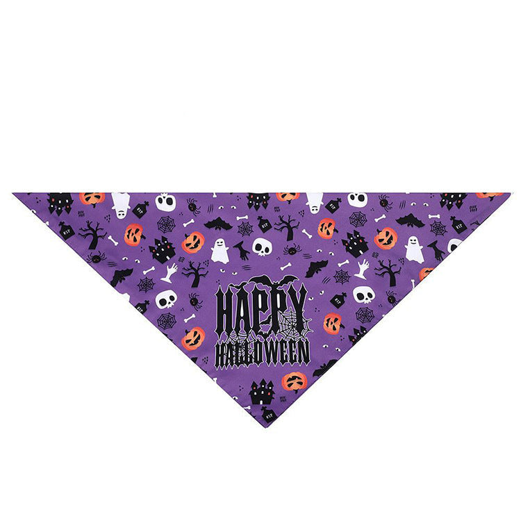 KFX-8560829 Halloween Pet Triangle Scarf - Polyester Saliva Towel, 70x48x48cm, Various Styles