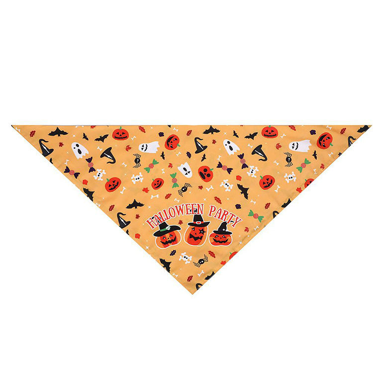KFX-8560829 Halloween Pet Triangle Scarf - Polyester Saliva Towel, 70x48x48cm, Various Styles