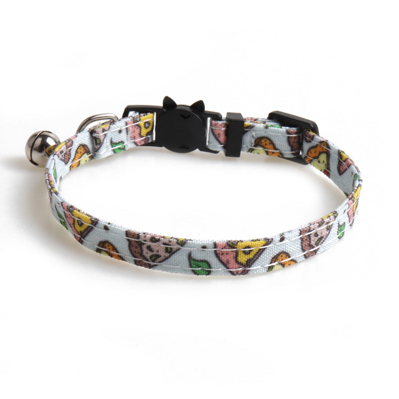 KFX-8561213 Stylish Dog Collar with Fun Bow Tie Design in Various Food-Themed Prints