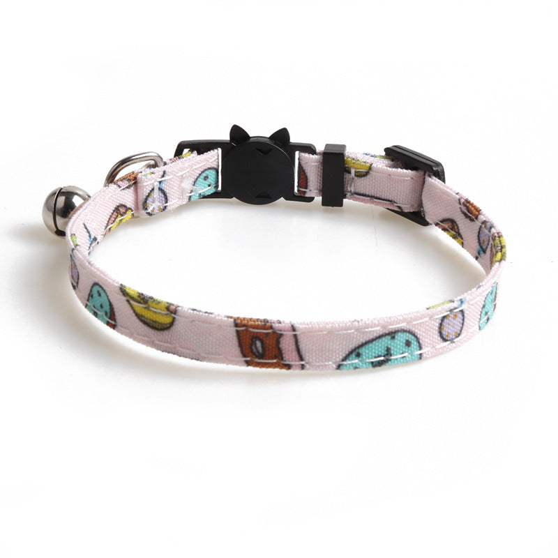 KFX-8561213 Stylish Dog Collar with Fun Bow Tie Design in Various Food-Themed Prints
