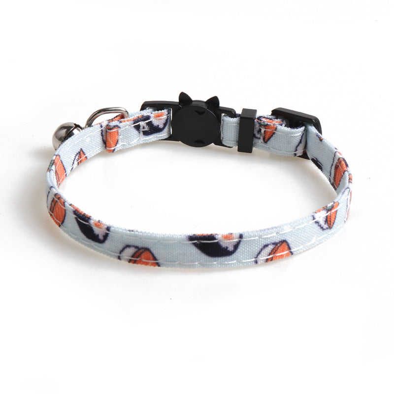 KFX-8561213 Stylish Dog Collar with Fun Bow Tie Design in Various Food-Themed Prints