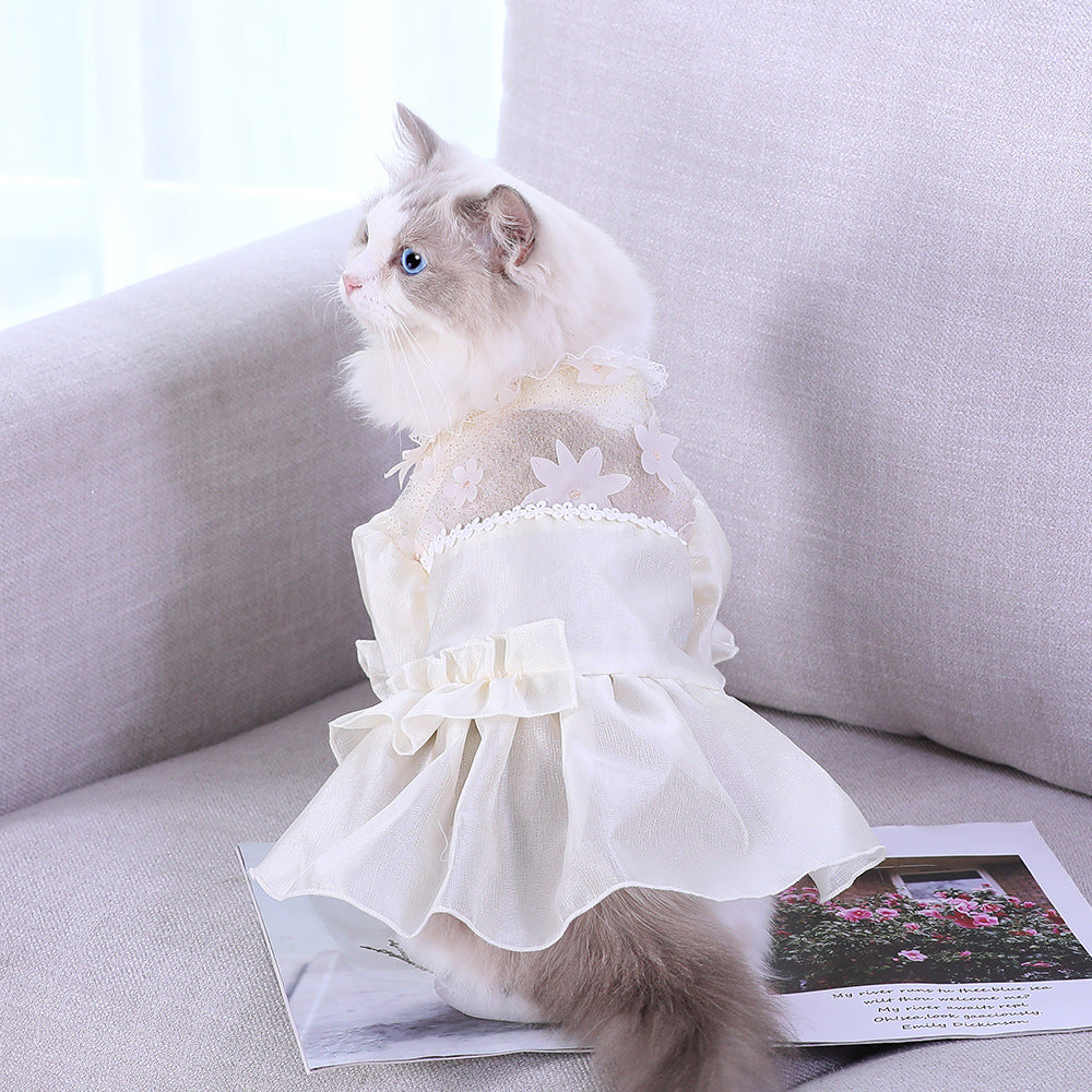 KFX-8561597 Thin Anti-Hair Loss Cotton Wool Pet Skirt for Kittens
