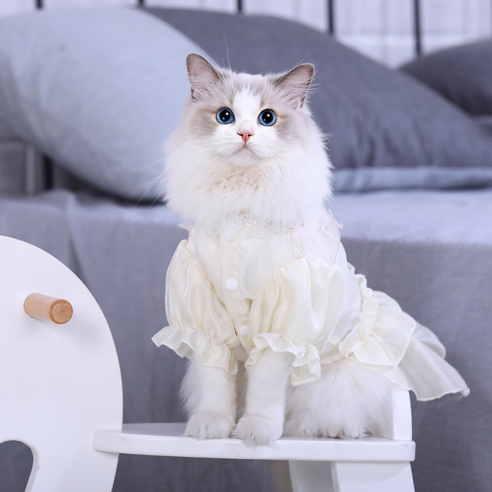 KFX-8561597 Thin Anti-Hair Loss Cotton Wool Pet Skirt for Kittens