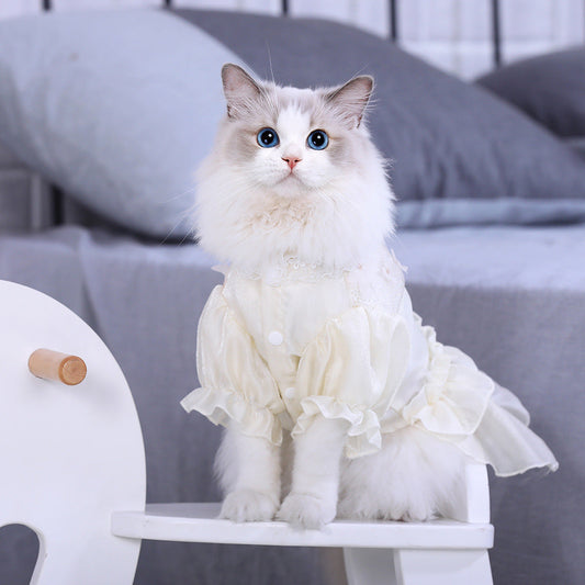 KFX-8561597 Thin Anti-Hair Loss Cotton Wool Pet Skirt for Kittens