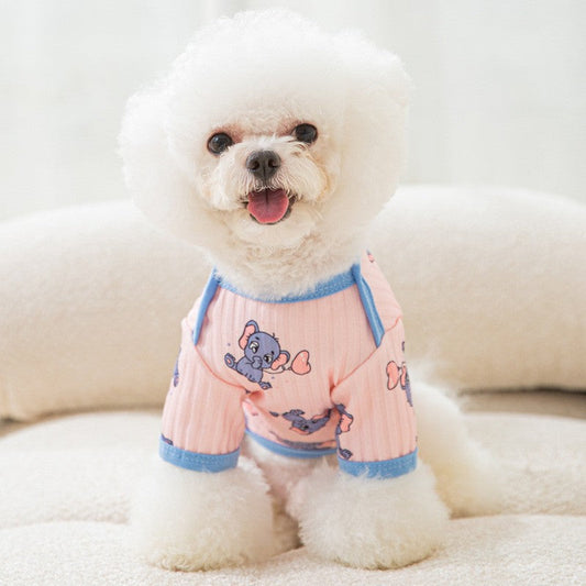 KFX-8563773 Cute Pet Cat Bottom Shirt for Spring and Autumn - Multiple Colors and Sizes