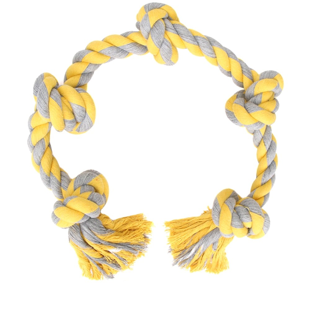KFX-8564029 Durable Cotton Rope Dog Knot Toy for Teeth Grinding - 60cm Length, Safe and Fun