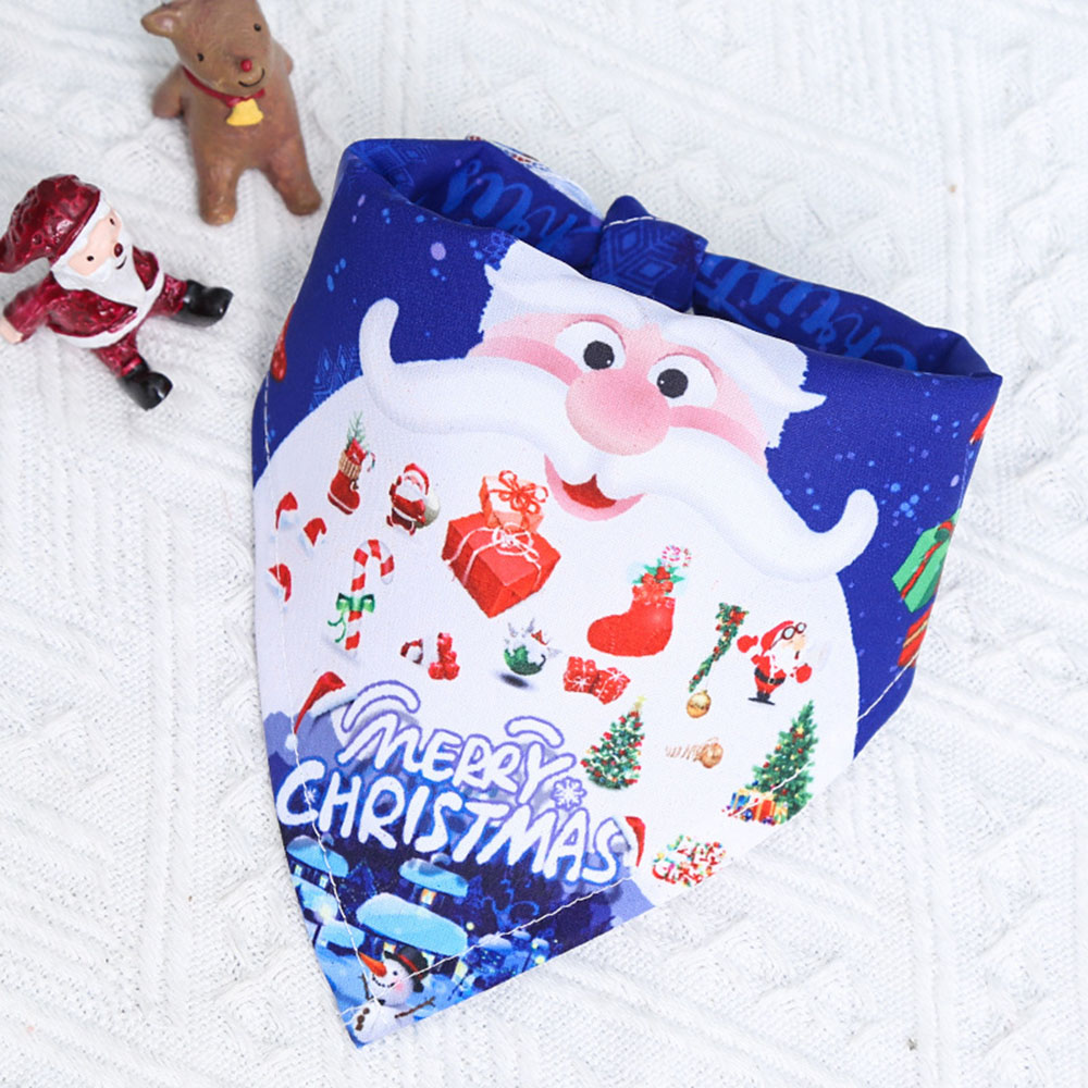 KFX-8566589 Christmas Cartoon Cotton Pet Dress and Triangle Scarf for Pets