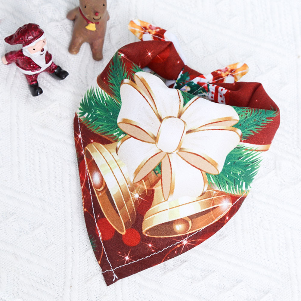 KFX-8566589 Christmas Cartoon Cotton Pet Dress and Triangle Scarf for Pets