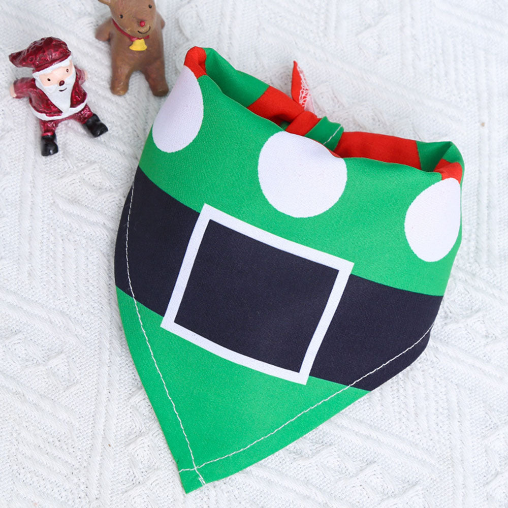 KFX-8566589 Christmas Cartoon Cotton Pet Dress and Triangle Scarf for Pets