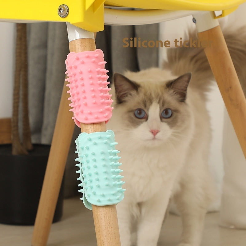 KFX-8567613 Cat Ear Petting Post with Silicone Cleaning Function in Multiple Color Options
