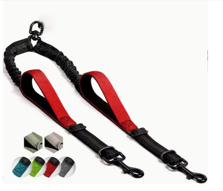 KFX-8568765 Hand-Holding Large Dog Leash with Dual Traction and Explosion-Proof Design, Adjustable Nylon Belt, 100cm Stretching Length