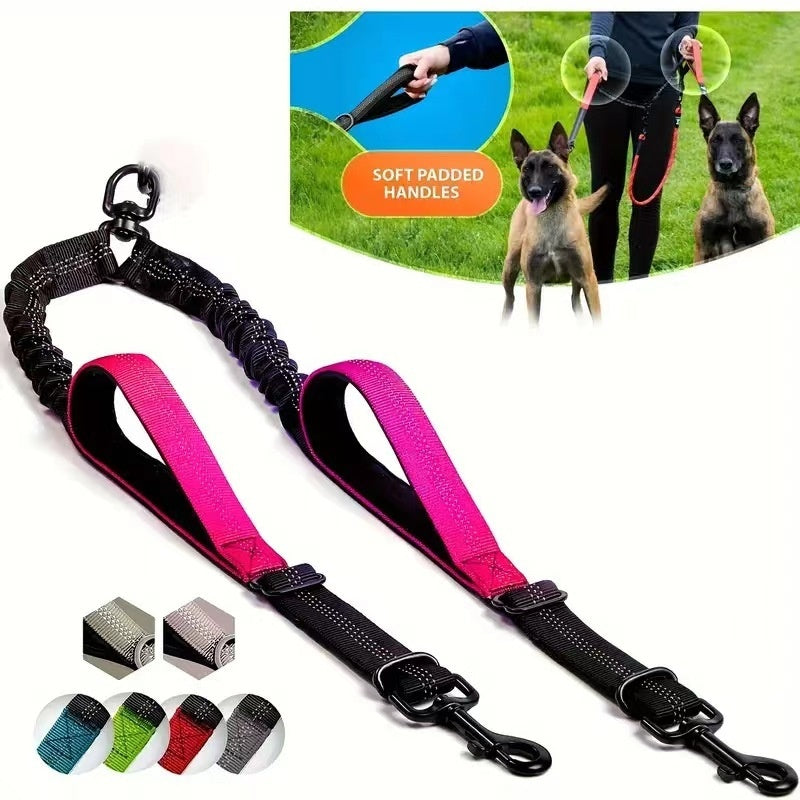 KFX-8568765 Hand-Holding Large Dog Leash with Dual Traction and Explosion-Proof Design, Adjustable Nylon Belt, 100cm Stretching Length