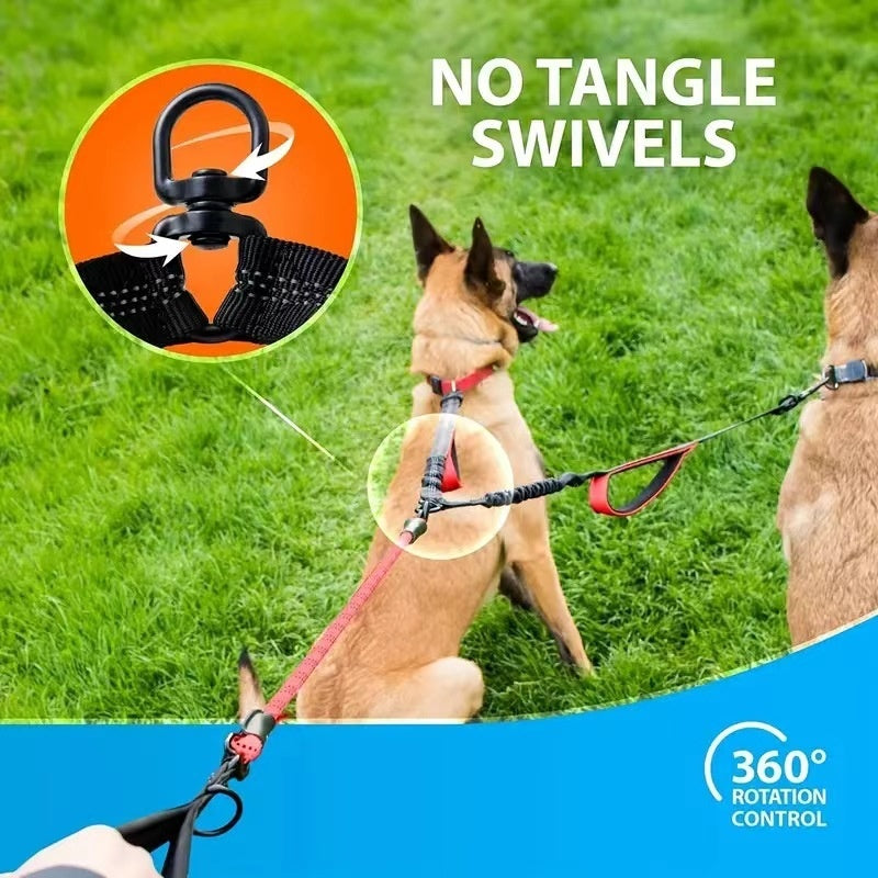 KFX-8568765 Hand-Holding Large Dog Leash with Dual Traction and Explosion-Proof Design, Adjustable Nylon Belt, 100cm Stretching Length