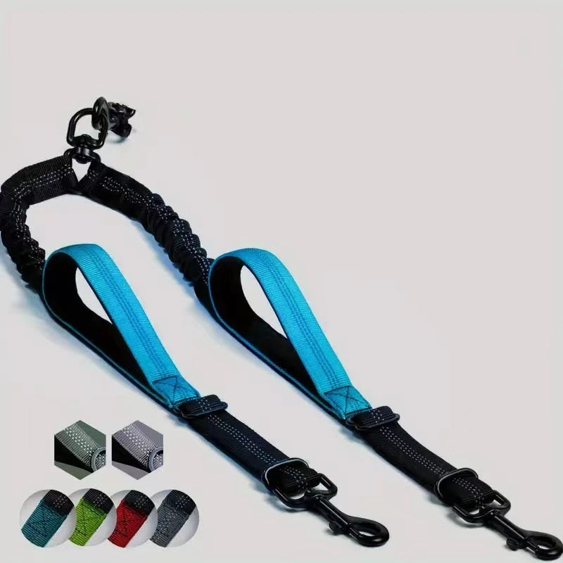 KFX-8568765 Hand-Holding Large Dog Leash with Dual Traction and Explosion-Proof Design, Adjustable Nylon Belt, 100cm Stretching Length