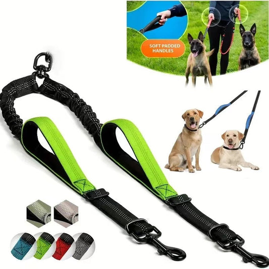 KFX-8568765 Hand-Holding Large Dog Leash with Dual Traction and Explosion-Proof Design, Adjustable Nylon Belt, 100cm Stretching Length