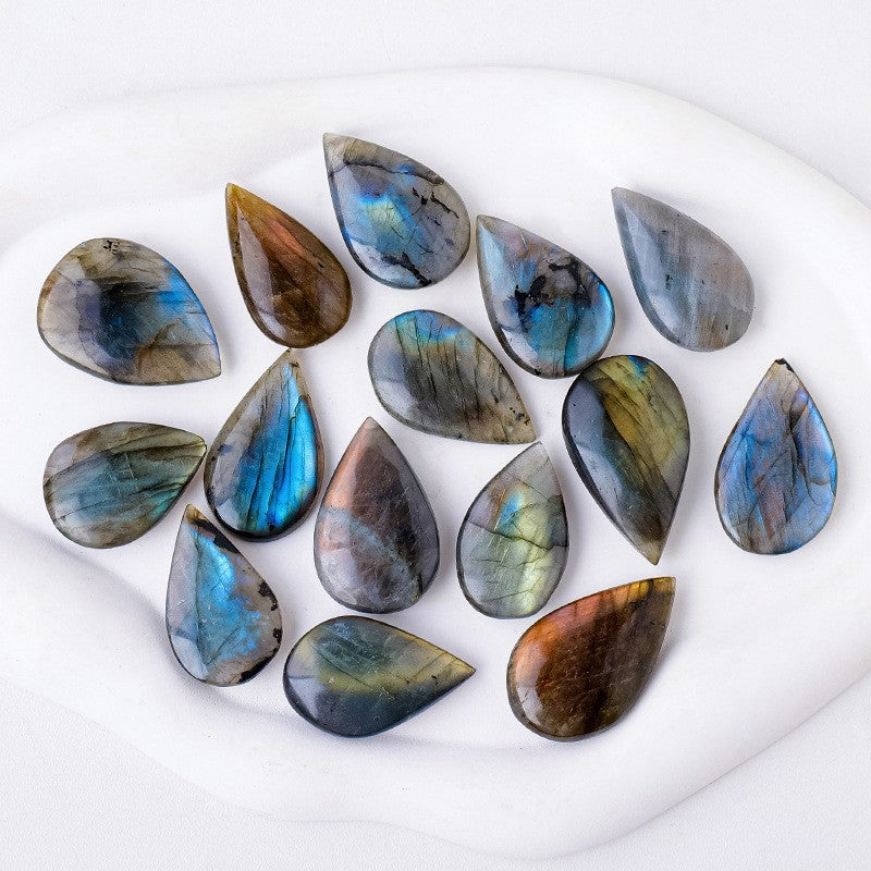 KFX-8570429 Labradorite Crystal Blue Light Droplets - Modern Simplicity Stone 3-4cm