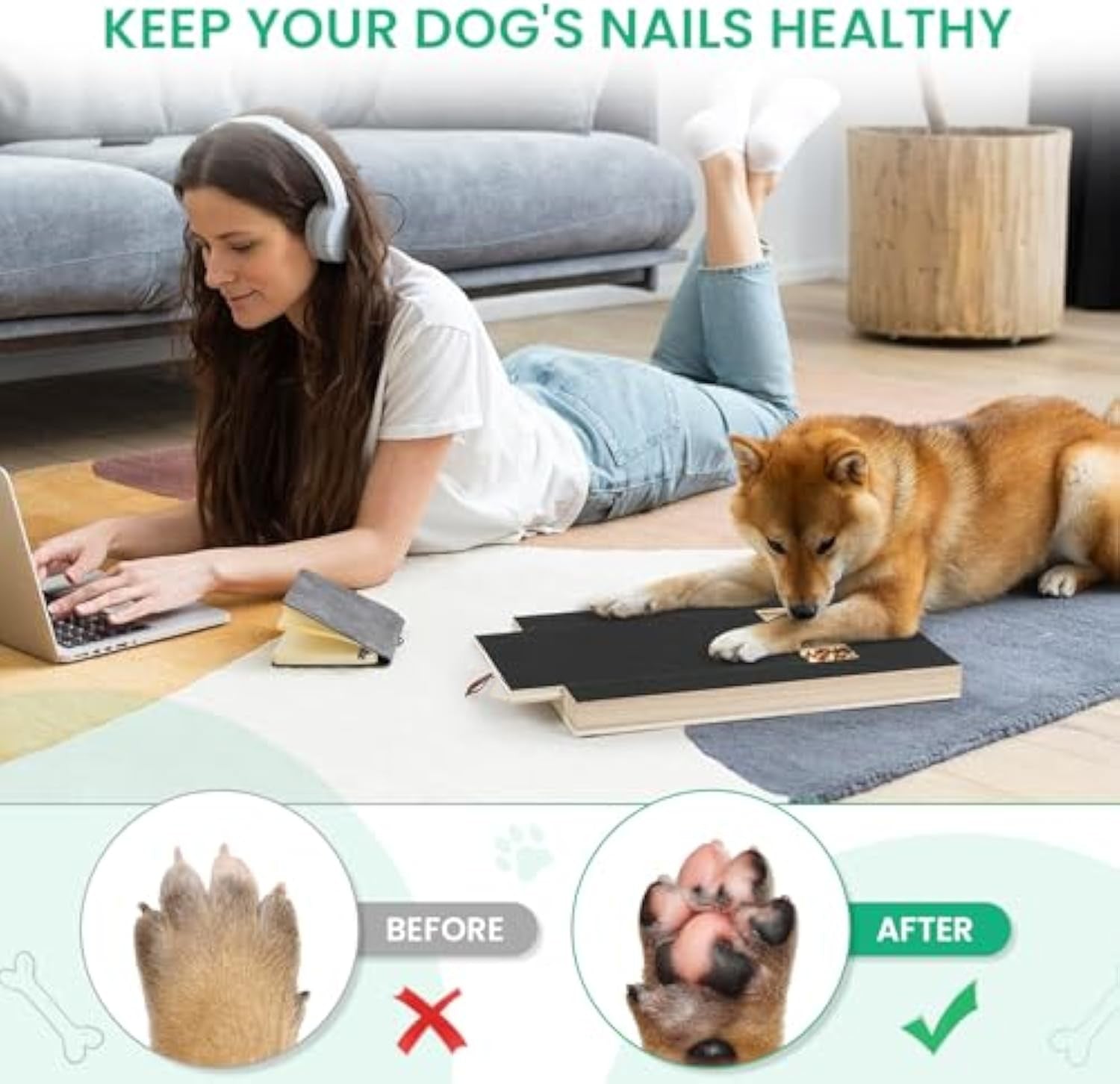 KFX-8572221 Dog Nail Scratch Board with Treat Box - Safe and Fun Nail Trimming Solution for All Breeds and Sizes