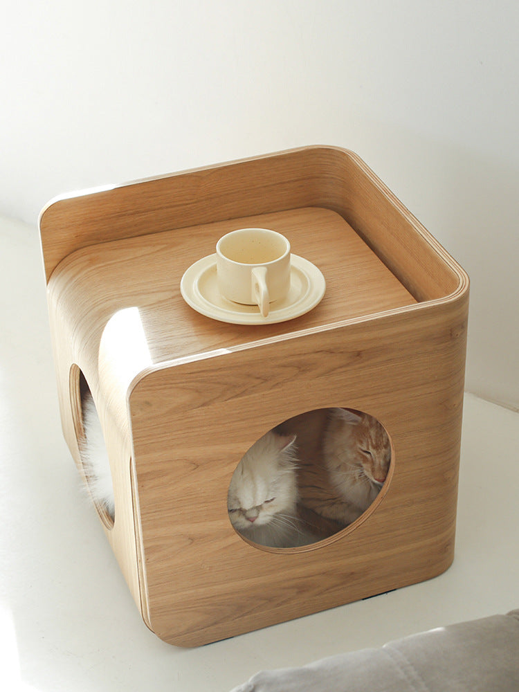 KFX-8572989 Wooden Pet Bed with Removable and Washable Design for Cats in Multiple Colors