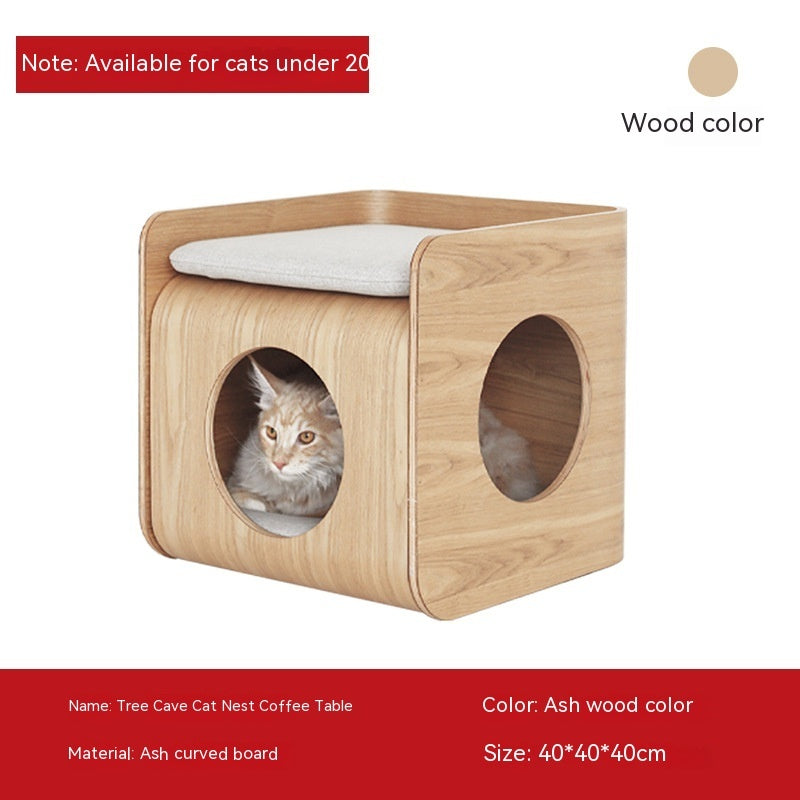 KFX-8572989 Wooden Pet Bed with Removable and Washable Design for Cats in Multiple Colors