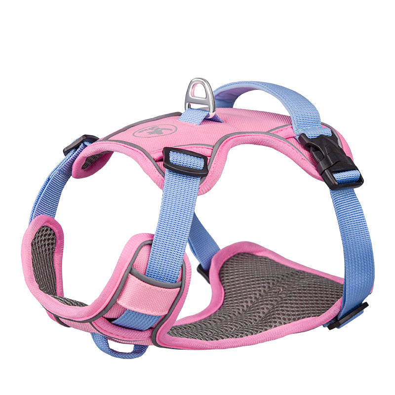 KFX-8574013 Large Anti-Slip Pet Chest Harness with Traction Rope in Various Colors