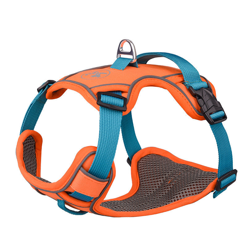 KFX-8574013 Large Anti-Slip Pet Chest Harness with Traction Rope in Various Colors