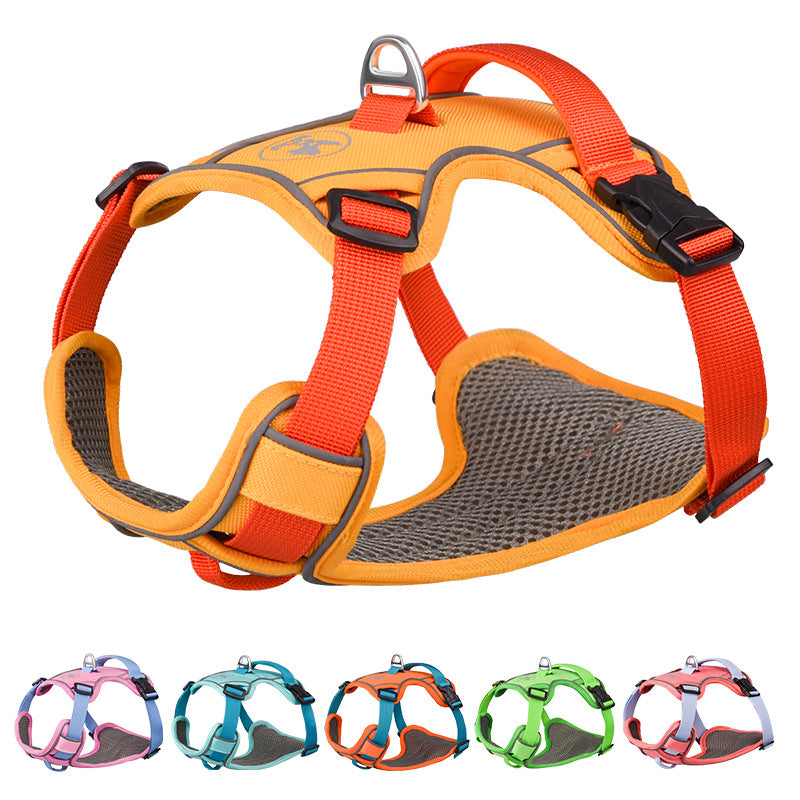 KFX-8574013 Large Anti-Slip Pet Chest Harness with Traction Rope in Various Colors