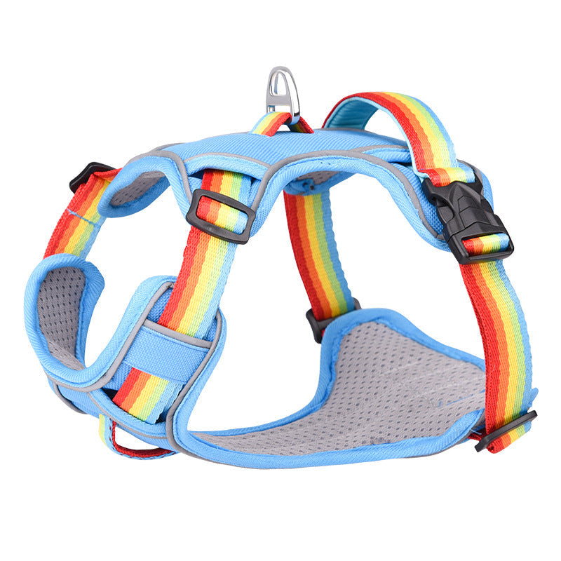 KFX-8574013 Large Anti-Slip Pet Chest Harness with Traction Rope in Various Colors