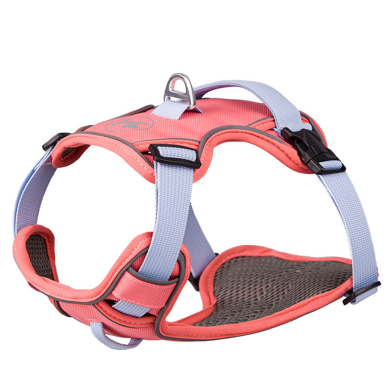 KFX-8574013 Large Anti-Slip Pet Chest Harness with Traction Rope in Various Colors