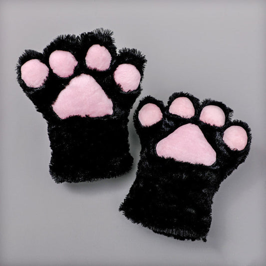 KFX-8574397 Adorable Plush Cat Paw Mittens Gloves for Cosplay and Performance, Unisex Warm Props in Multiple Colors