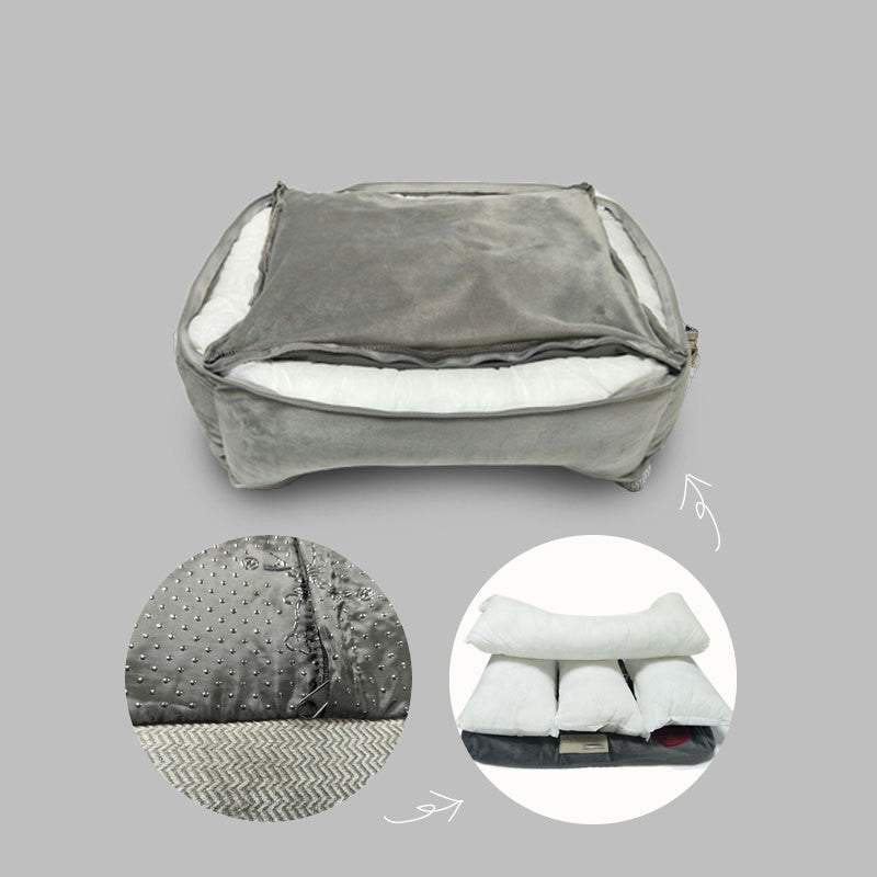 KFX-8578749 Removable and Washable Cloth Dog Kennel in Grey - Multiple Sizes Available