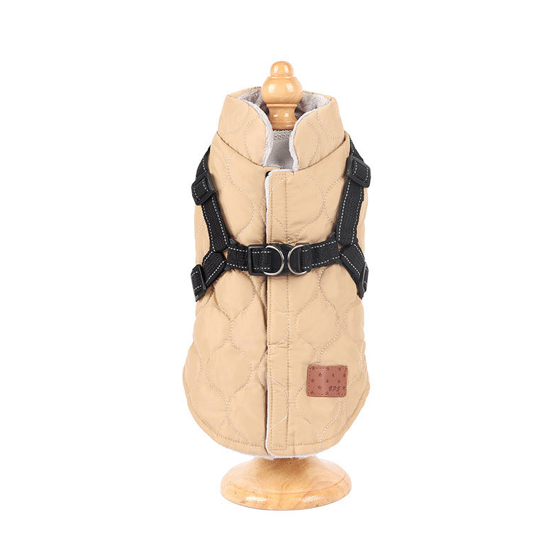 KFX-8579133 Reflective Cotton Vest for Dogs - Soft, Comfortable, Available in Khaki, Rose Red, Black Gray, Multiple Sizes