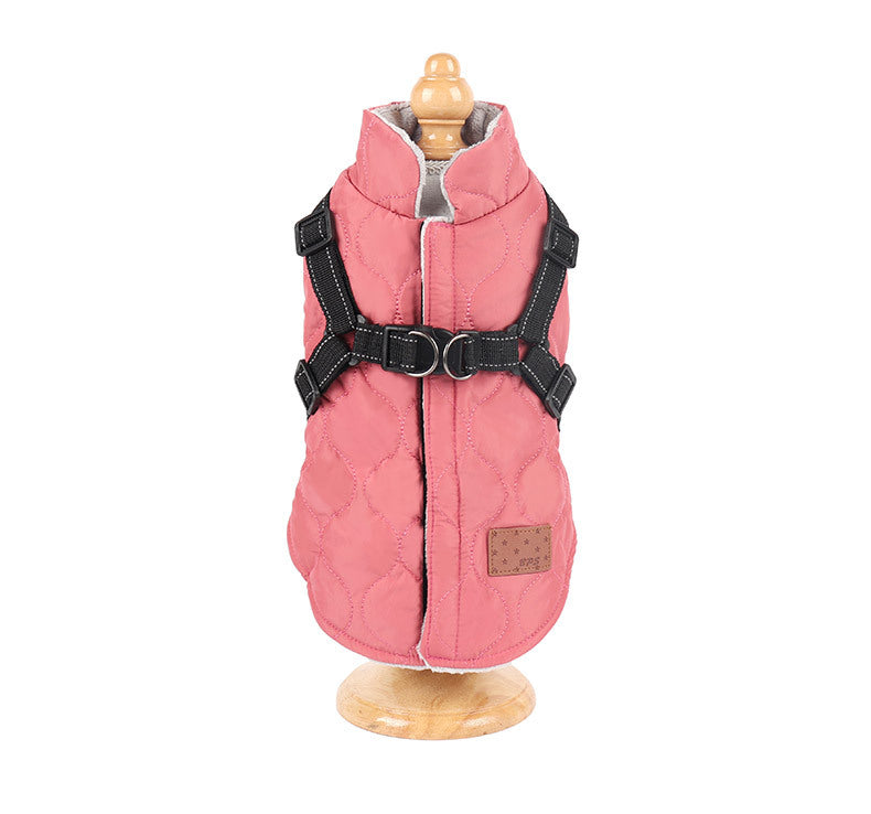 KFX-8579133 Reflective Cotton Vest for Dogs - Soft, Comfortable, Available in Khaki, Rose Red, Black Gray, Multiple Sizes