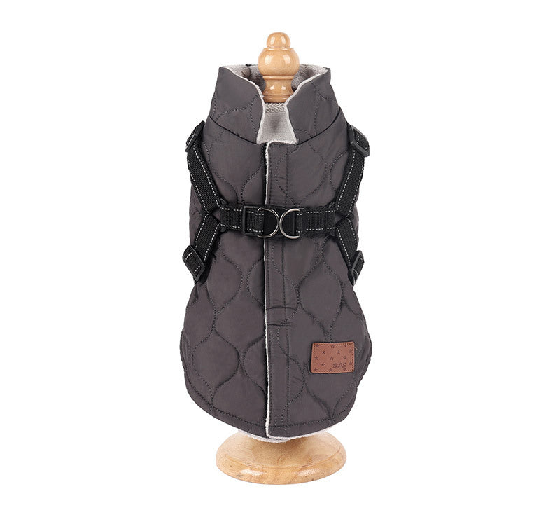 KFX-8579133 Reflective Cotton Vest for Dogs - Soft, Comfortable, Available in Khaki, Rose Red, Black Gray, Multiple Sizes