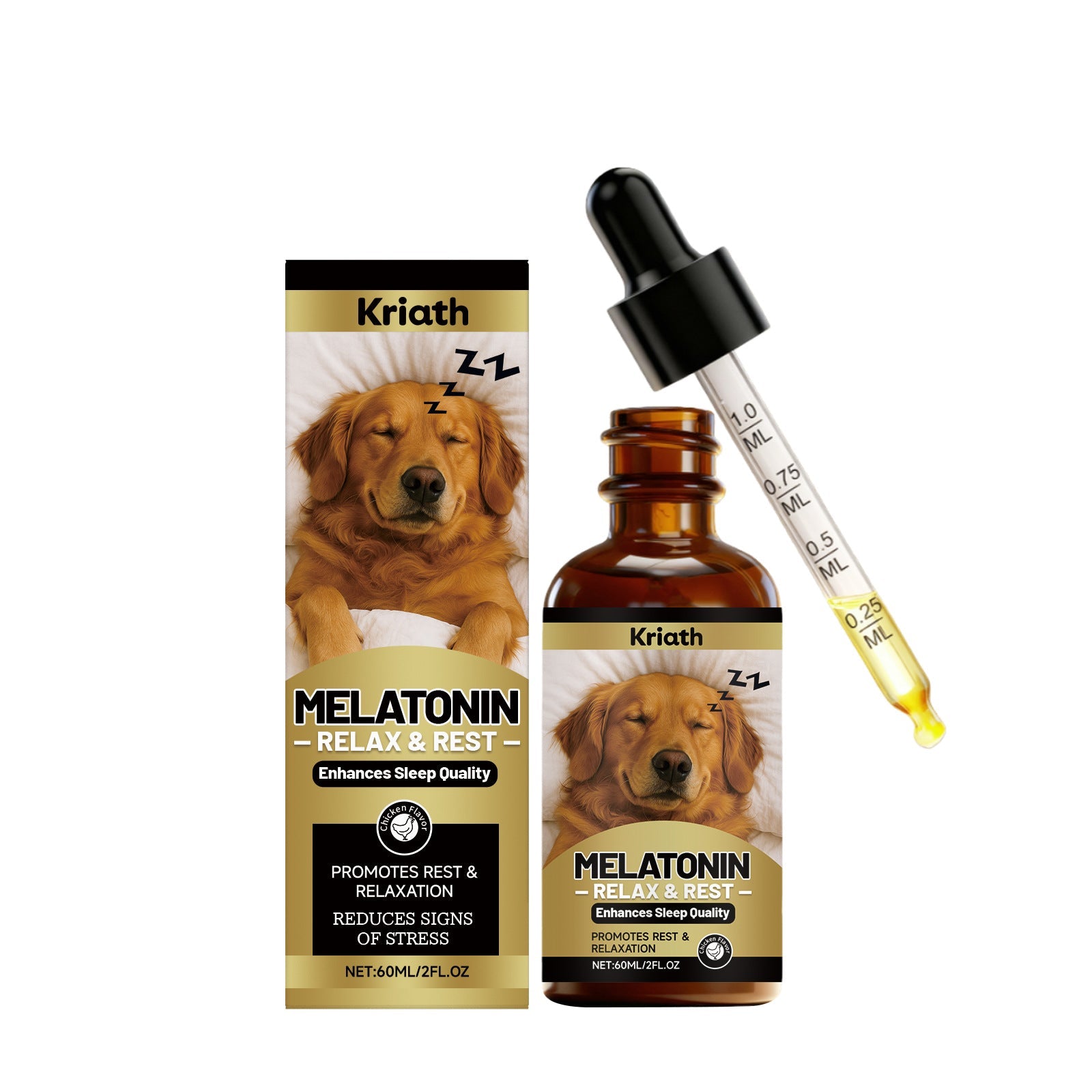 KFX-8580541 Dog Advanced Melatonin Drops for Calm and Relaxation - 60ml Natural Sleep Support
