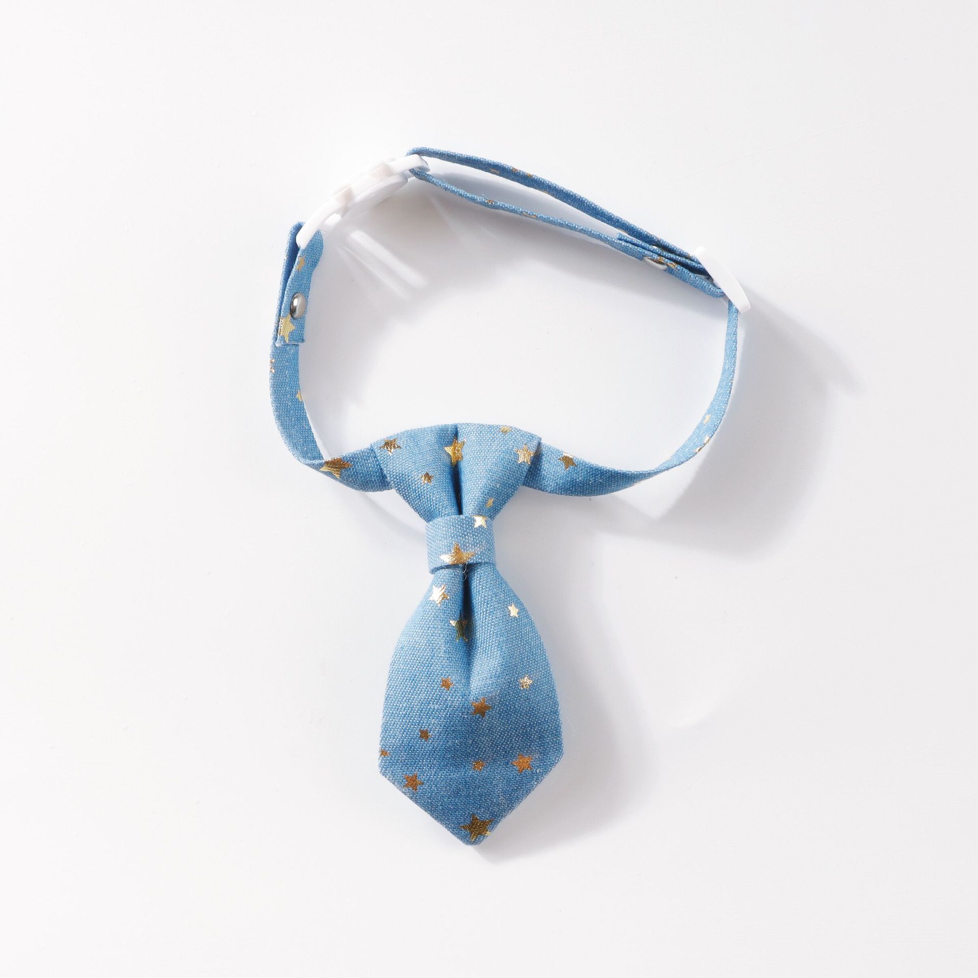 KFX-8582717 Fancy Adjustable Dog Collar for Small and Medium Dogs - Long Tie Design with Golden Star Decoration
