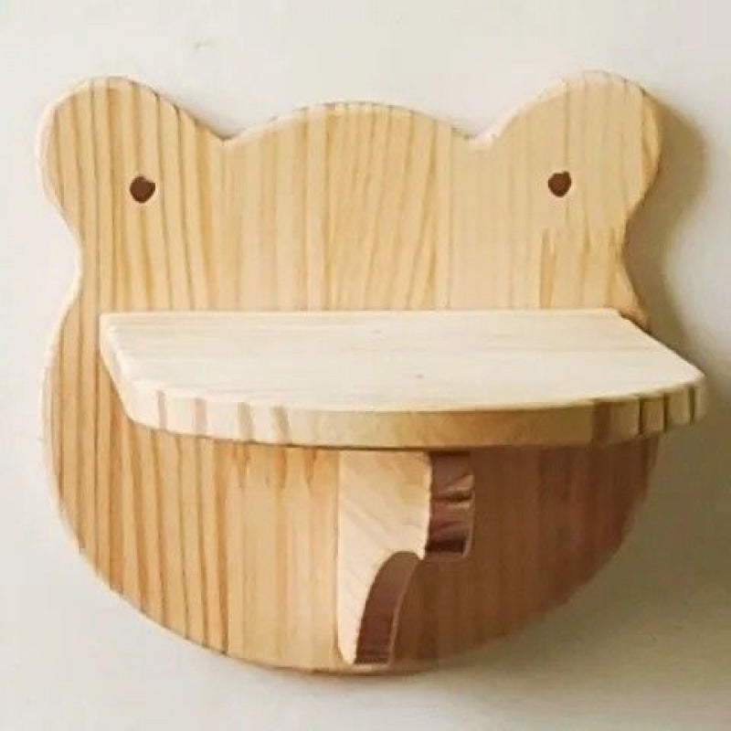 KFX-8589501 Wall-Mounted Solid Wood Cat Nest with Breathable Hemp Rope and Suspension Bridge Design