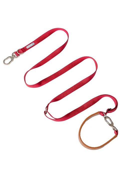 KFX-8590013 Durable Nylon Pet Traction Rope for Large Dogs - Available in Cardamom Red, Linen Green, Yunshan Blue (Length: 108-220cm, Width: 2.0cm)