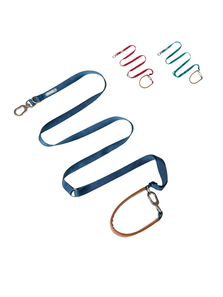 KFX-8590013 Durable Nylon Pet Traction Rope for Large Dogs - Available in Cardamom Red, Linen Green, Yunshan Blue (Length: 108-220cm, Width: 2.0cm)