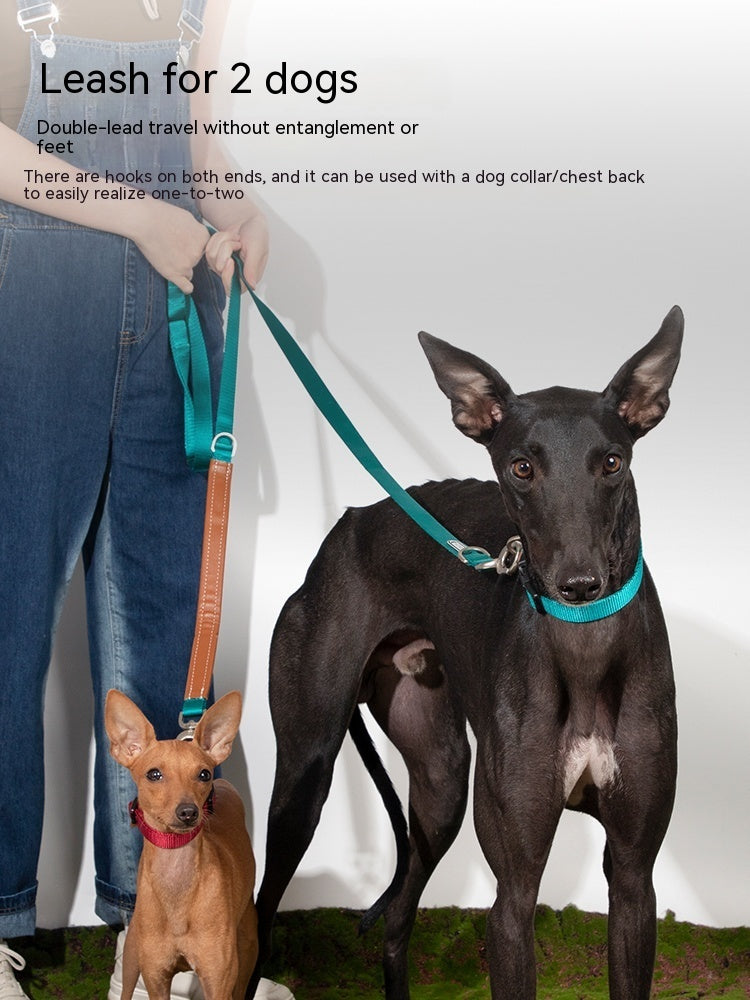 KFX-8590013 Durable Nylon Pet Traction Rope for Large Dogs - Available in Cardamom Red, Linen Green, Yunshan Blue (Length: 108-220cm, Width: 2.0cm)