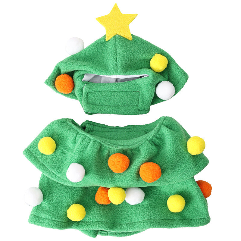 KFX-8590397 Funny Christmas Tree Costume for Cats and Dogs - Green Polyester Pet Clothing