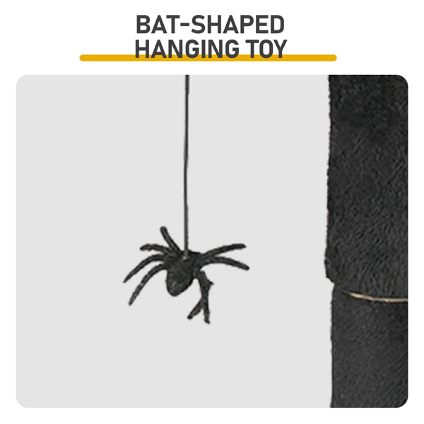 KFX-8591677 Gothic Cat Tree with Spacious Condo, Branch-Shaped Scratching Post, and Spider Toy in Red & Black