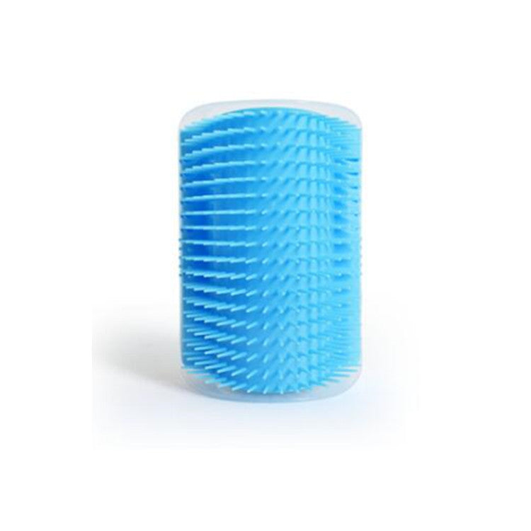 KFX-8591805 Cat Massage Rubbing Brush with Catnip – Durable Plastic Hair Comb for Wall Corner Use